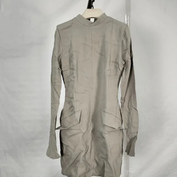 House of CB MAHALIA Taupe Long Sleeve Mini Dress Small S 4-6 Tall $269 - Picture 7 of 9
